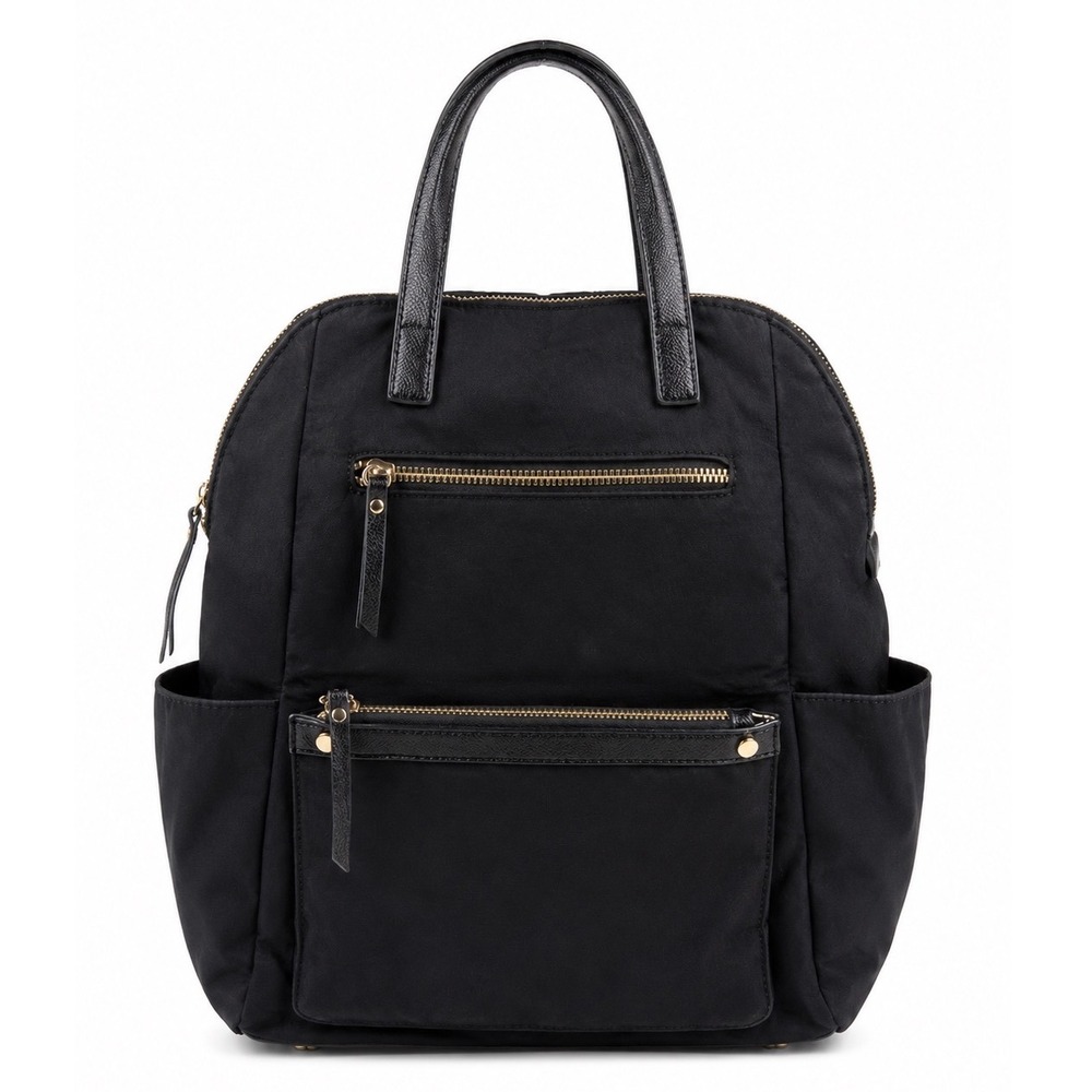 Madison West Black Nylon Multiple Compartment Backpack Bag